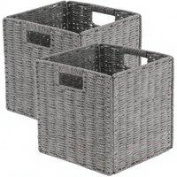 Kelvenix 2x Faux Wicker Baskets grey