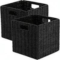 Kelvenix Set of 2 Storage Baskets Foldable black