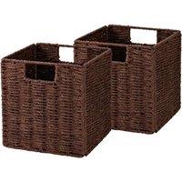 Kelvenix Set of 2 Storage Baskets Foldable brown