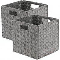 Kelvenix Set of 2 Storage Baskets Foldable grey