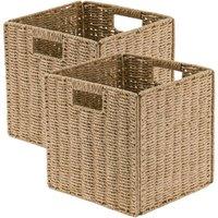 Kelvenix Set of 2 Storage Baskets Foldable natural