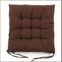 Kelvenix brown 4X Chair Seat Pads Cushions Tie on Dining | Size: 100 cm x 190 cm
