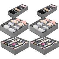 Kelvenix 6x FOLDABLE UNDERWEAR BRA SOCKS BOX in Grey