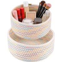 Kelvenix 2-piece woven cotton rope storage basket