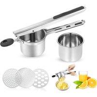 SPETLEK Heavy Duty Steel Potato Ricer Puree Press Maker in Silver | Size: 0.6m2