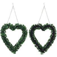 EONLION Green Artificial LOVE Heart Shape Topiary | Size: 100 cm