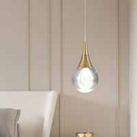 NIVOR 5W Dimmable LED Jellyfish Pendant Gold Crystal Light for Kitchen Bar