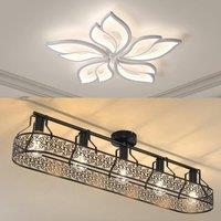 Garwarm Set of 2 Modern Ceiling Light Flower & Black Pattern Ceiling Lights