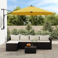 Berkfield Home Wall-mounted Parasol with LEDs Yellow 290cm
