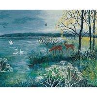 Jo Grundy The Enchanted Lake Canvas Print in Blue