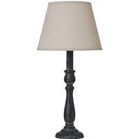 Hill Interiors Ravenna Column Linen Table Lamp (UK Plug) in Grey
