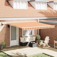 Berkfield Home Manual Retractable Awning with LED Yellow & Orange 400x300 cm