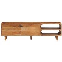 Berkfield Home TV Cabinet Solid Wood Acacia with Honey Finish 140x30x40 cm in Brown | Size: 140 x 30 x 40 cm
