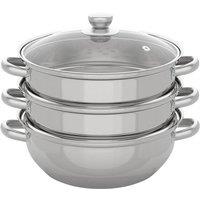 SPETLEK 3 Tier 28cm Steamer Stainless Steel Cooker Set in Silver | Size: 0.6m2