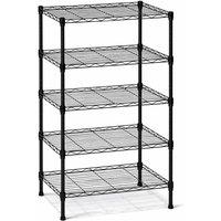 NESTLUNE 5-Tier Wire Shelving Unit Garage Storage Rack Heavy Duty Pole in Black | Size: 1000mm 17000mm