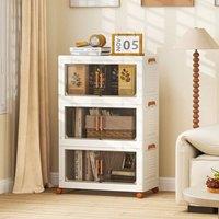 EONLION 3-Pack Stackable Plastic Storage Boxes in Beige | Size: 500mm