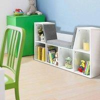 EONLION Modern Storage Shelf Bookcase Cube Bookshelf in White | Size: 100 cm