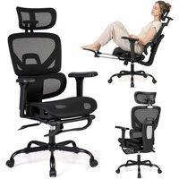 EONLION Mesh Ergonomic Office Chair with Footrest in Black | Size: 100 cm