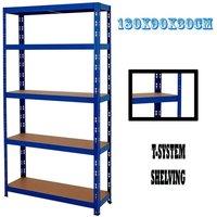 EONLION 5-Tier Racking Heavy Duty Garage Shelving in Blue | Size: 1000mm x 400mm