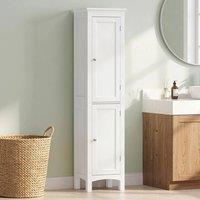 EONLION Tall Bathroom Storage Cabinet with Adjustable Shelves in White