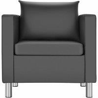 Kelvenix Single Sofa Chair PU Leather Leisure in Grey | Size: 0.6m2