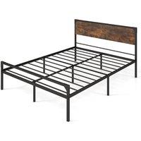 Kelvenix King Size Metal Bed Frame in Brown