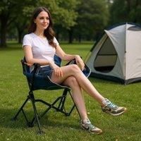 Kelvenix Foldable Swing Chair for Adults Oversized in Blue