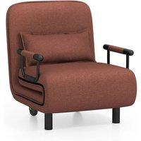 Kelvenix Folding Single Sofa Bed Chair in Brown | Size: 0.6m2