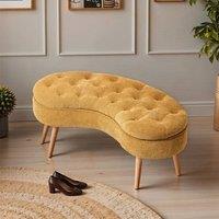 EONLION Storage Bench Window Seat Stool Bedroom in Mustard | Size: 100 cm
