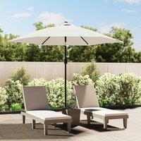 Berkfield Home LED Cantilever Umbrella 3 m Sand White