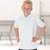 Jerzees Schoolwear Jerzees Schoolgear 65 35 Pique Polo Shirt Pack of 2 in White | Size: 7-8 Years