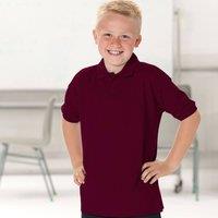 Jerzees Schoolwear Jerzees Schoolgear 65 35 Pique Polo Shirt Pack of 2 in Burgundy | Size: 9-10 Years