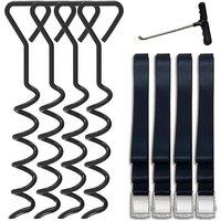 Kelvenix black 4 Set Heavy Duty Trampoline Anchor Kit | Size: 0-12 m