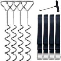 Kelvenix silver 4 Set Heavy Duty Trampoline Anchor Kit | Size: 0-12 m