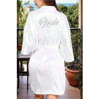 Serla Women's Bridal Diamante Dressing Gown in White