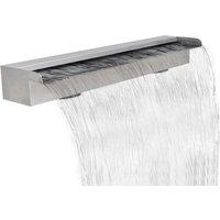 Berkfield Home Rectangular Waterfall Pool Fountain Stainless Steel 90 cm in Silver