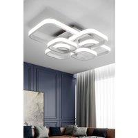 Living and Home Contemporary LED Semi Flush Ceiling Light in White