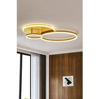 Living and Home Modern Gold Geometric Ring LED Flush Mount Ceiling Light