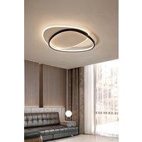 Living and Home Indoor Triangular Dimmable LED Ceiling Light with Remote Control in Black