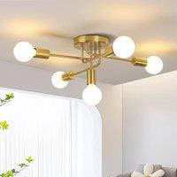 Pheashine Modern Retro Pendant Ceiling Light, 5 Lights, E27, Bulb included in Gold