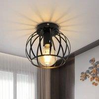 Pheashine Modern Retro ceiling light, E27 lamp, Bulb included, 19cm in Black