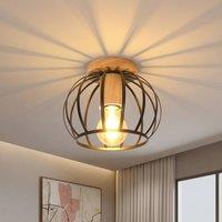 Pheashine Vintage & Black Cage Ceiling Light 19x16cm E27, Bulb included | Size: 19x16 cm