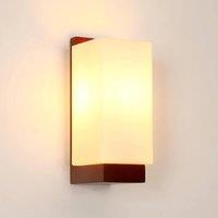 Pheashine Modern Walnut Wall Light, Glass Shade E27, 12x10x25cm, Bulb included in Dark Brown | Size: 12 x 10 x 25 cm