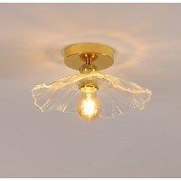Pheashine Gold Fluted Glass Ceiling Light, E27 Base, Bulb included, 28cm