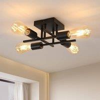 Pheashine Black Industrial Ceiling Light, E27 Base, Bulb included, 28cm
