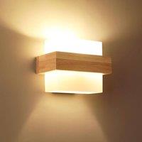 Pheashine Wooden LED Wall Light, Scandinavian Style, E27 Socket (Bulb includedt) in Light Brown