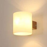 Pheashine Nordic Wooden Wall Sconce, Glass Shade, E27, Bulb included in White