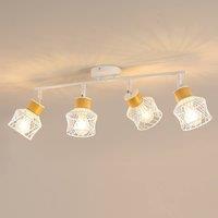 Pheashine Wrought Iron Cage Ceiling Light, Lamp 12CM, E27 Lamp Bulb included in White