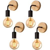 Pheashine Rural wall lamp, black, four-pack, E27 lamp holders, Bulb included in Black