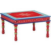 Berkfield Home Coffee Table Red Hand Painted Solid Wood Mango
